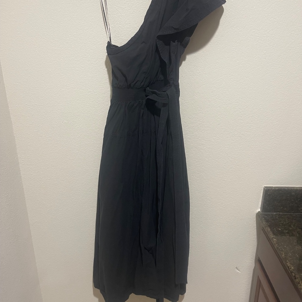 Madewell One-Shoulder Ruffled Midi Dress – True Black, Size 2 Casual & Cocktail - Picture 14 of 15